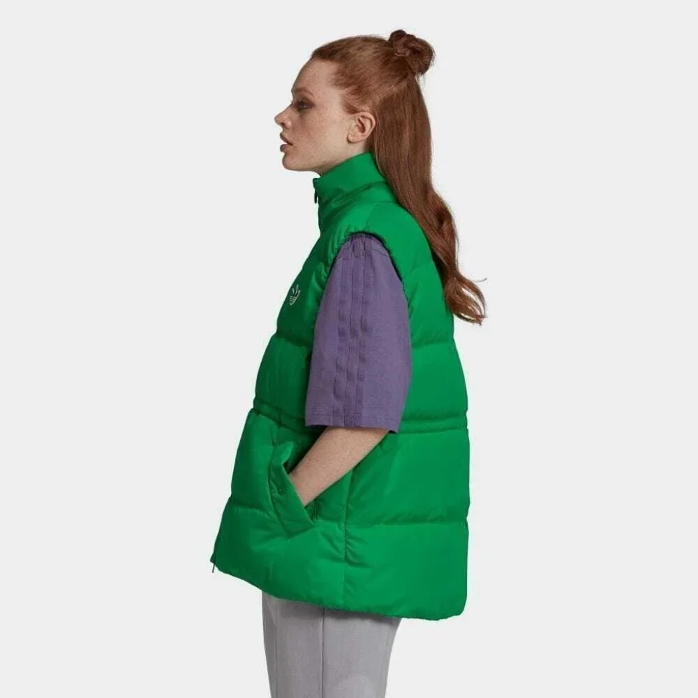 NEW Size XS X-Small   Adidas Originals Green Down Zip-Up Puffer Vest GD2521 - Picture 4 of 9